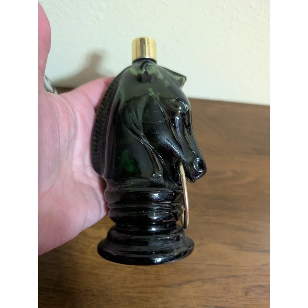 Vtg Mac Gregor TALLY-HO After Shave Green Glass Bottles horses Equestrian Lot
